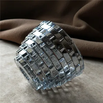 300 МЛ Сервировочная купа от геометрични кристал Декоративна купа за закуски във формата на тухли Прибори Художествена стъклария Аксесоари