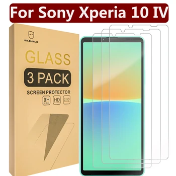 Mr.Щит [3 опаковки], Разработен от Sony Xperia 10 IV [Закалено стъкло] [Японското стъкло твърдост 9H] Защитно фолио за екрана