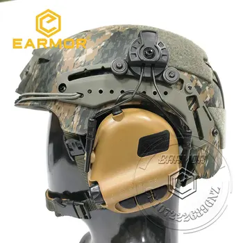Антифони за защита на слуха Earmor M31H с тактически шумопотискане, авиационна слушалки Softair, адаптер за БЪРЗИ каски