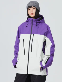 Дамски и мъжки планинска водоустойчив ски яке с качулка, Ветрозащитный дъждобран, Зимно топло зимно палто, облекло за сноуборд