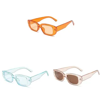 Дамски Малки Квадратни слънчеви очила, Дамски слънчеви очила в тесни рамки, ретро Правоъгълни слънчеви очила, Бежови точки