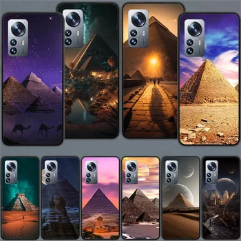 Египетски Нощен Пирамида на Пустинята Калъф За Телефон Xiaomi Mi 13 12 Lite 12T 12X 11 Ultra 11i 11T 10 10T 9 Pro 8 CC9 CC9E 5X 6X A2