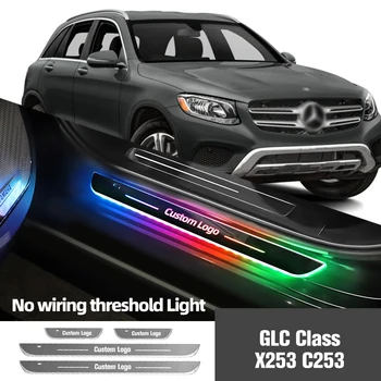 За Mercedes Benz GLC Class X253 C253 2015-2023 Осветление на Прага на Автомобил С Индивидуално Лого LED Welcome Праг на Педала за Лампи Аксесоари