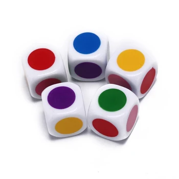 за детски образователни играчки 16 мм, 5 бр./лот Настолни игри игра Шестостенния куб бял цвят Кубчета-кубчета