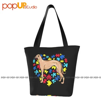 Информираността за аутизма кучета Sloughi Ежедневни чанти преносима пазарска чанта за носене