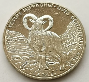 Казахстан 2015 Възпоменателна монета на 50 ядки Диво животно Козата 31 мм Медно 
