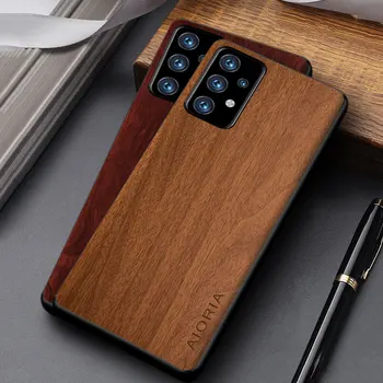 Калъф с дървен модел за Samsung Galaxy A52s A52 4G 5G funda в ретро стил от изкуствена кожа за Samsung Galaxy A52s A52 case