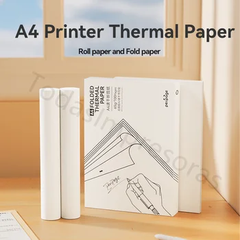Мини принтери PeriPage A4 Бързо сушене и дългосрочно съхранение Непрекъснато термобумага 100 листа, сгънати термобумаги Papel Termico