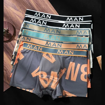 Модерен мъжки колан, безшевни гащи с писмото принтом, удобно дышащее мъжко бельо, спортни мъжки боксерки по-големи размери