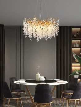 Модерна луксозна полилей осветление златен полилей декорация на дома, led подходящ е за хол, маса за хранене спалня