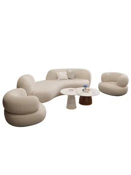 Модерни минималистични диван от извити тъкани от вълна от овце, интернет-знаменитост, Скандинавски светлина, луксозна всекидневна за малък апартамент