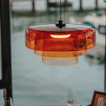 Модерните стъклени Led Таван, висящи лампи Трапезария, Осветление в Кухнята за Декор Полилей Вътрешно Кафе Бар Висящи лампи, Лампа,