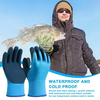 Непромокаеми ръкавици за риболов риболов, зимни работни ръкавици с топъл мъжки ръкавици с антифриз, фризери за работа, издръжливи ръкавици, нови