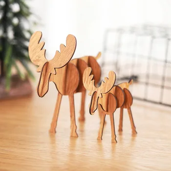 Нови декоративни елементи Дървени орнаменти във формата на лосове със собствените си ръце Детски творчески подаръци Орнаменти за сглобяване на работния плот