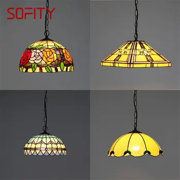 Окачен лампа SOFITY Тифани, модерни led творчески осветителни тела, декоративни растения за дома