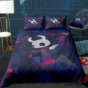 Пухени Hollow Knight Удобно одеяло Дизайн на домашен интериор Универсален комплект спално бельо Спално бельо + калъфка 3шт