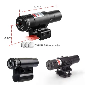 Пушки с лазерен мерник Red Dot, Лазерни мерници, Аксесоари за лов, Акумулаторна лазери Picatinny 11 мм, рейк 20 мм