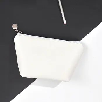 Пътна косметичка за жени Преносим Водоустойчив органайзер за тоалетни принадлежности, изкуствена кожа, Простата косметичка за съхранение, бял