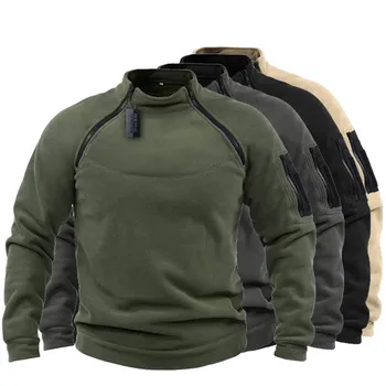 Специални сили САЩ Мъжки тактическа градинска руното яке, ловно облекло, топъл пуловер с цип, мъжко ветрозащитное палто, Топло Походный пуловер