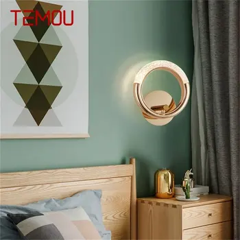 Творчески стенни лампи TEMOU Nordic, аплици, модерни led лампи, декоративни лампи с кръгла форма, пръстени за дома