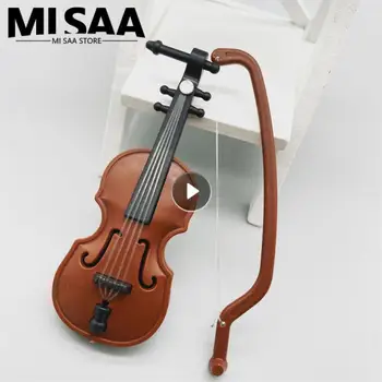 Украса за цигулка, имитация на цигулка, Декоративна Домашна Красива Статуетка за лесно съхранение, модел цигулка, Кафяв мини-цигулка
