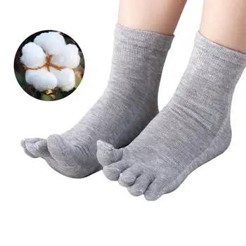 Чорапи за краката Мъжки памучни чорапи с пет пръста Дишащи къси чорапи за екипажа на щиколотке Спортни Бягащи Обикновена Черни, Бели, сиви мъжки чорапи
